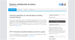 Desktop Screenshot of classica-mediaevalia.pl